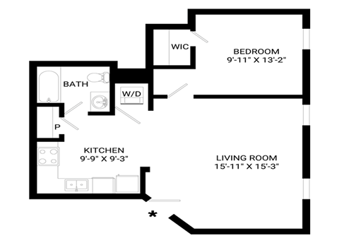 Premier Floor Plan | 602 Sq. Ft. at Mayton Transfer Lofts, Petersburg, VA